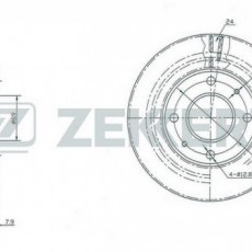 Диск тормозной передний Elantra XD -03 (все)/Elantra XD 03- (без ABS)/Matrix (ZEKKERT)-BS5223