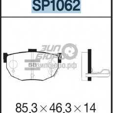 Колодки тормозные задние Elantra XD(Тагаз)/Coupe 99-/Cerato I (SANGSIN)-SP1062