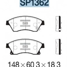 Колодки тормозные передние Cruze/Orlando/Aveo IV 12- R16 (SANGSIN)-SP1362